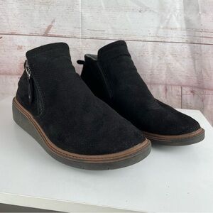 Dr. Scholl’s Lanyn wedge sneaker booties black size 9 Side Zip Casual Comfort